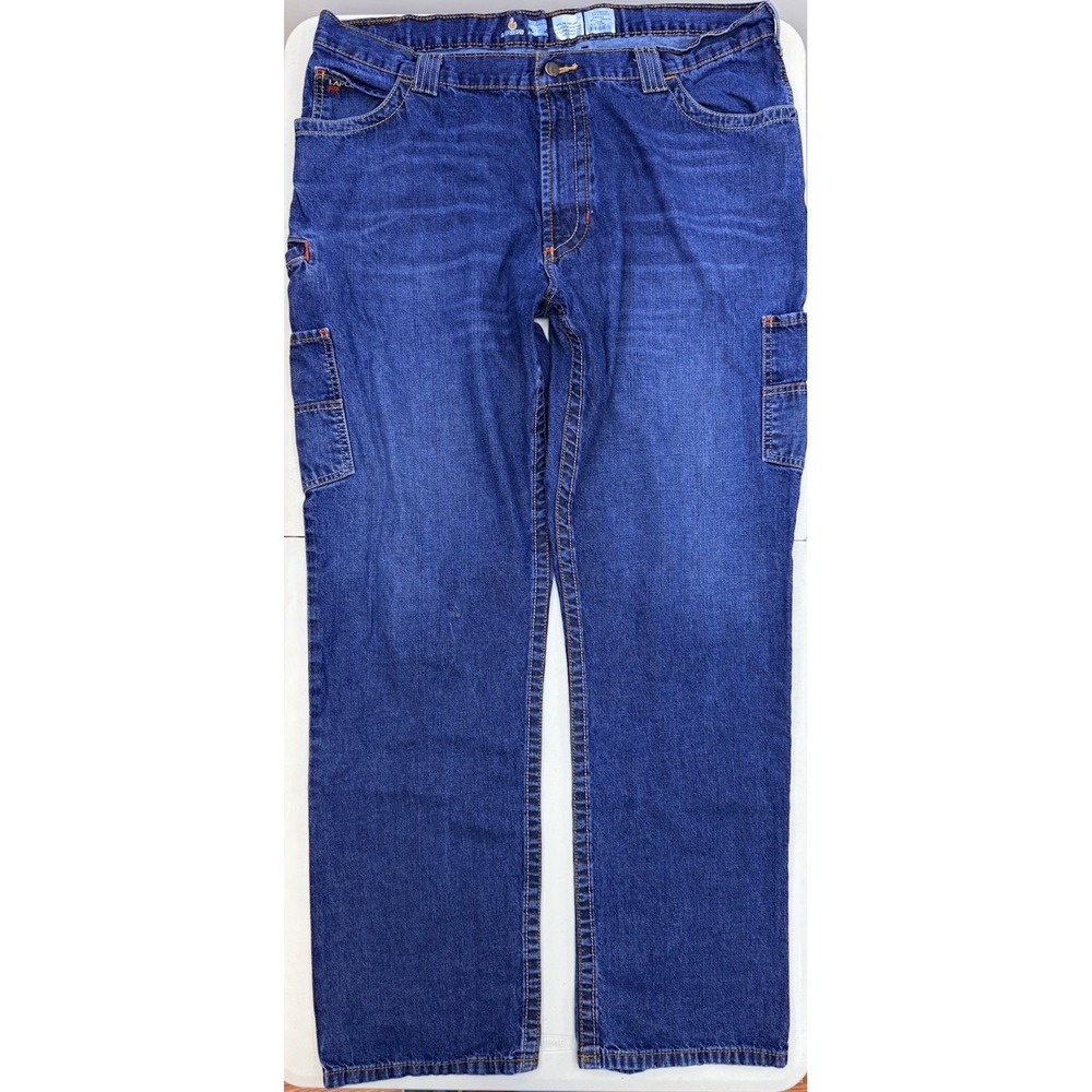 LAPCO FR Men Utility Work Jeans Tag 42x36 Fits 42x34 Carpenter Denim Flaw